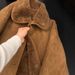 Women's Reversible Suede-Look Shearling Jacket – Winter Polo-Collar Coat With Double-Faced Warmth (Brown/Camel/Yellow, M-XL)_ecoleips.com