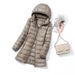 Lightweight Detachable Hood Down Jacket For Women - Slim Fit Mid-Length Coat With Plus Size Options (Up To 7XL), Breathable & Stylish_ecoleips.com