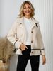 Trendy Women's Faux Shearling Jacket - Stand Collar Button Front Coat, Short Warm Outerwear In Red/Khaki/Cream, Sizes S-XL_ecoleips.com