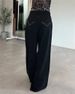 Korean Sweet & Cool High-Waisted Wide-Leg Jeans – Vintage Washed Denim With Side Studs (Dongdaemun Premium, Light Blue Wash)_ecoleips.com