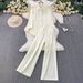 French-Inspired Oversized Shirt & High-Waisted Wide-Leg Pants Set – Soft Pink Sun Protection Outfit (One Size, 6 Colors)_ecoleips.com
