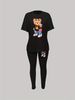 Women's Casual Loose Fashion Card Love Bear Cartoon Pattern Printed Loose T-shirt+cropped Pants Two-piece Set Home Sportswear Daily Wear-460_ecoleips.com