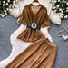 Women's Clothing Two Piece Women's Summer Pants Set Studded Waist Cinching Top High-Waisted Wide Leg Pants Relaxed Style_ecoleips.com