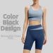 Women's Color Block Sportswear Set Casual Breathable Fitness High Elasticity Yoga Suit_ecoleips.com