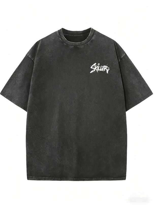 Women’s Retro Washed Tee, Soft Breathable Cotton Blend T-Shirt, Casual Loose Fit Summer Essential_ecoleips.com
