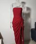 Women's Clothing Women's Sexy Strapless Dress Yellow Slit Elegant For Formal & Casual For Women Elegant Strapless Long Dress_ecoleips.com