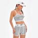 Women's Clothing Solid Color Letter Print Suspenders Style Summer Popular Sports Style Vest Suit_ecoleips.com