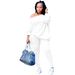 Women's Autumn/Winter Casual Two Piece Set Button Down Off Shoulder Pleated Drawstring Trousers_ecoleips.com