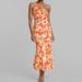 2026 New Spring Women's Clothing Slim Fit Asymmetrical Neck Strap Fishtail Printed Dress_ecoleips.com