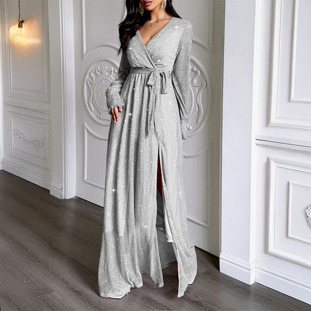 DiYun European And American Elegant Style Versatile Long-Sleeve Long Dress Women's Clothing 2025 Autumn/Winter_ecoleips.com
