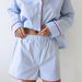 Pure Cotton Striped Color-Block Long Sleeve Shorts Loose Pajama Set European And American Autumn New Cross-Border_ecoleips.com
