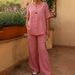 Women's Casual Cotton Linen Set Comfortable Loose Tops Wide Leg Pants European American Fashion_ecoleips.com
