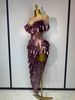 Women Sexy Mesh See Through Diamonds Bodycon Dress Luxury Birthday Evening Party Costume Bar Nightclub Stage Performance Set 6XG_ecoleips.com