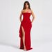 Women's Fashion Black Mini Sexy Strapless Slit Evening Dress_ecoleips.com