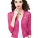 V-Neck Short Cardigan Hollow Knit Air Conditioning Sweater Coat Small Shawl Summer New Thin Women's_ecoleips.com