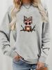 Cute Animal Print Cotton Sweatshirt For Girls - Soft Round Neck Pullover With Cartoon Panda Graphic, Oversized Streetwear Spring Fashion Top_ecoleips.com