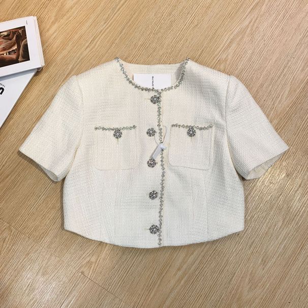 Women's Clothing Tea Party Essential Delicate Handmade Diamond Buckle Black And White_ecoleips.com