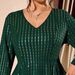 Elegant Plus Size V-Neck Evening Dress For Women - Long Sleeve A-Line Formal Gown For Wedding & Special Occasions_ecoleips.com