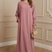 Women's Clothing Boho Chic Turkish Style Maxi Dress With Puff Sleeves For Women, Flowy Relaxed Fit_ecoleips.com