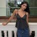 Women's Thin Lace Trimmed Camisole Fashionable Printed Vest Spring Summer Tank Top Regular Fit Polyester Hot Girl Style_ecoleips.com