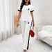 Women's Summer Outfit Short-Sleeve Printed Top And Pants Set Unique Graphic Design Casual Comfort S-XXL_ecoleips.com