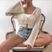 Cross-border Foreign Trade European And American New Women's Hollow-out Cardigan With Ties, Loose-fitting_ecoleips.com
