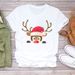 Cross-border European And American Merry Christmas Tree Santa Claus Women's Trendy Loose Short-Sleeve Round-Neck T-Shirt_ecoleips.com