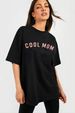 Women's Casual Black T-Shirt Simple round Neck Short Sleeve Breathable Cotton Polyester Top with Loose Letter Print for Spring/Autumn & Summer_ecoleips.com