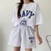 Women's Clothing Women In Summer Suit With Cotton Short Sleeved Suit Casual Sports Shorts T_ecoleips.com