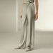 Women's Solid Color Satin Trousers American Style Comfortable Mid Waist Straight Leg Casual Fashion Spring Summer_ecoleips.com