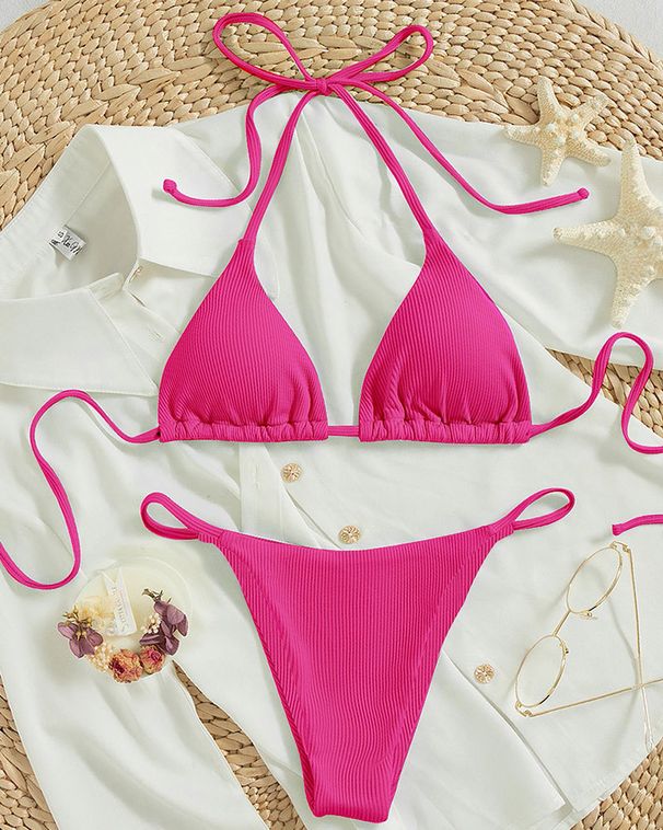 Women's Clothing lace up bikini swimsuit for new sexy beach bikini hot spring swimming suit_ecoleips.com