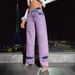 Women's Clothing Retro Casual High Waist Wide Leg Straight Jeans_ecoleips.com