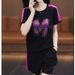 Plus Size Women's Summer Sporty Casual Fashion Set Loose Fitting Short Sleeved Two Piece Outfit Stylish And Youthful_ecoleips.com