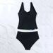 Split swimsuit Women's sexy tropical printed tankini conservative swimsuit_ecoleips.com