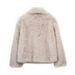 Women's Clothing Fur Large Lapel Fur Coat Short Fashionable Fox Fur Coat Fluffy Plush Women's Clothing_ecoleips.com