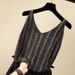 Women’s Clothing Loose Bright Silk Hot Diamond Summer Korean Ice Silk Heavy Knitted Sequined Vest New Style Bottom Outer Wear Sleeveless Top_ecoleips.com