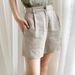 Qian Feng Women's Linen Shorts Summer Slimming Wide Leg High Waist Casual Breathable Cotton-Linen Style Commuter Pants_ecoleips.com