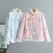 girl Vintage Floral Large Jacket For Women Winter New Ethnic Buttoned Thickened Cotton Coat National Style Outerwear_ecoleips.com