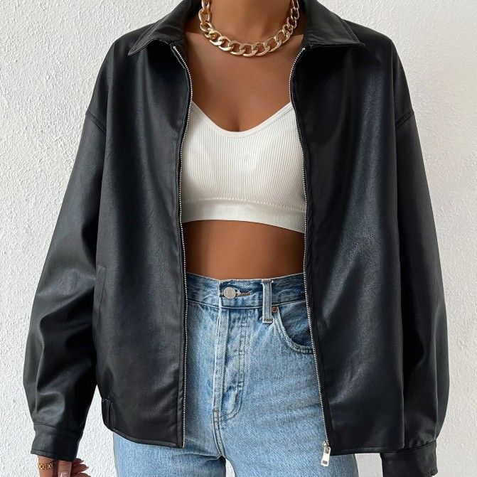 Women's Clothing Retro Motorcycle Leather Jacket Autumn Winter Fashion Top Coat Stylish Couple's Outerwear_ecoleips.com