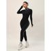 Women's Clothing Women's Long Sleeved One Piece Yoga Suit Slim Fit Stand Up Collar Fitness Wear Zipper Bodysuit Sportswear For Autumn And Winter_ecoleips.com