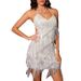 2026 European And American New Direct Sale Halter Neck Tassel Backless Hip A-Line High Tassel Skirt Dress_ecoleips.com