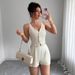 Summer New Arrival Women's Two Piece Set Solid Color Sleeveless Slim Fit Vest High Waisted Shorts_ecoleips.com