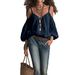 Chic Off-Shoulder Blouse With Puff Sleeves - Flowy Vacation Shirt For Women, Solid Color Loose Fit Tops_ecoleips.com