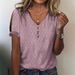 Women's Casual V-Neck T-Shirt Short Sleeve Printed Breathable Polyester Blend Geometric Pattern Comfort Fit for Everyday Wear_ecoleips.com