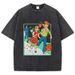 Let' Run Away From Our Problems Print Women Distress Tshirts Summer Fashion Washed T-Shirt Breathable Tee Shirts Soft Clothes_ecoleips.com