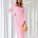 2026 Spring And Autumn Cross Border New Women's Clothing Sexy Hot Girl Long Sleeve Twisted Fold Dress Long Skirt Female_ecoleips.com
