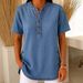 Women's Lapel Button Down Short Sleeve Dress Style Casual Fashionable Spring Summer Daily Commuting_ecoleips.com
