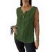 2025 European And American Summer New Women's Vest Casual Loose Cotton And Linen T Shirt Button Top_ecoleips.com
