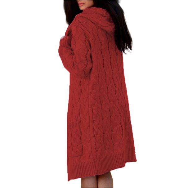 Oversized Hooded Cardigan With Knit Cable – Longline Chunky Sweater Coat For Women (S-XXXL)_ecoleips.com