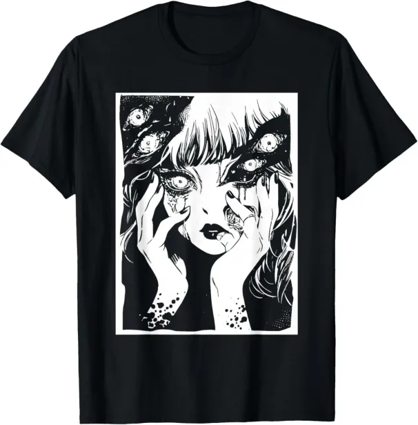 Women's T-Shirts Edgy Creepy Horror Anime Manga Weird Japan Japanese Harajuku T-Shirt_ecoleips.com